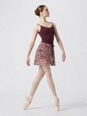 Wear Moi Floral Ballet Wrap Skirt Small velvet Burgundy Dance Balletcore